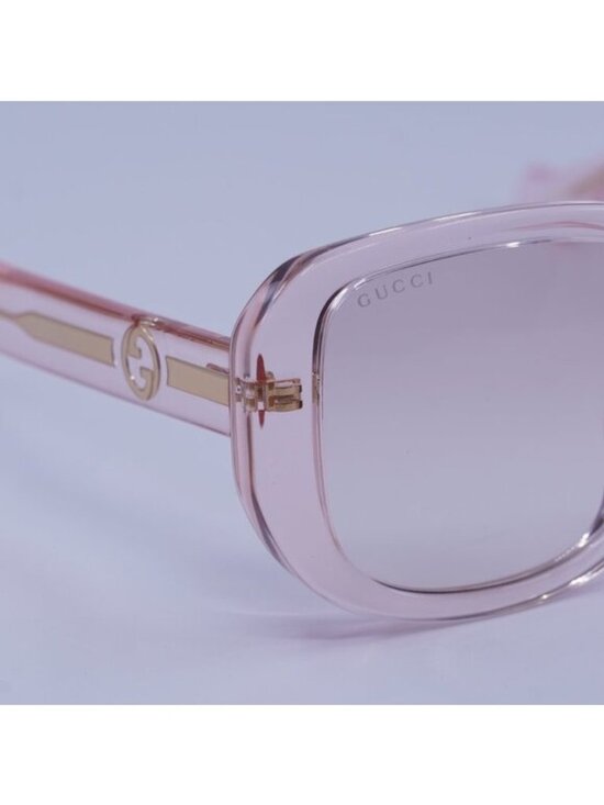 Gucci GG1557SK 003 Sunglasses Transparent Nude Square Frame, Pink Lenses main image 6